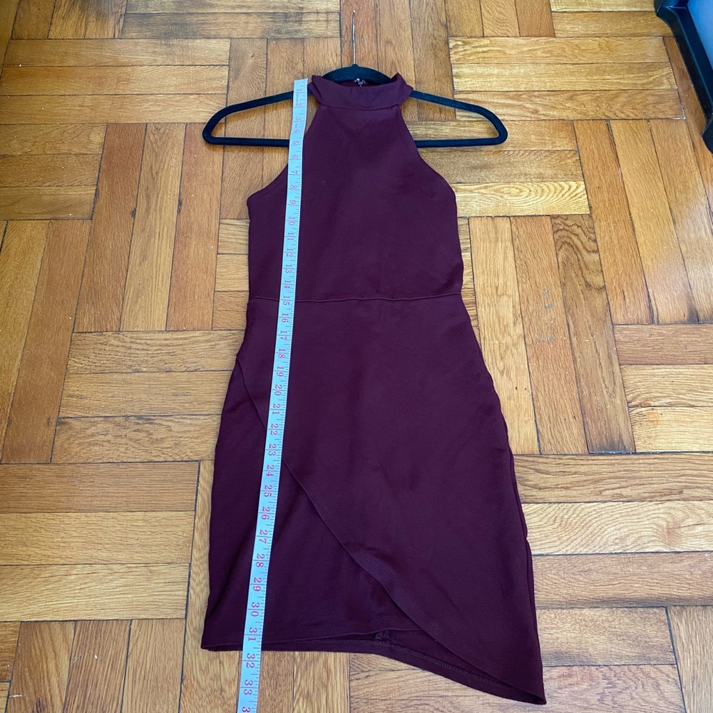 Forever 21 Elegant Burgundy Halter Dress - Size Medium - Picture 6 of 11